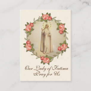 Cartão De Visita Virgem Religiosa Mary Fatima Oração Católica