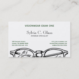 Cartão De Visita Visão óptica do Eyewear dos espetáculos