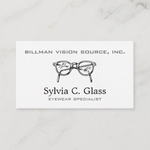 Cartão De Visita Visão óptica do Eyewear dos espetáculos
