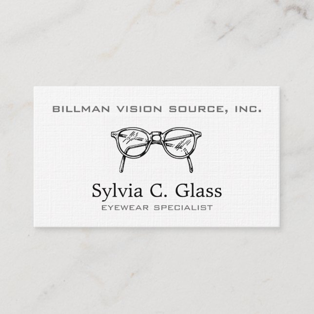 Cartão De Visita Visão óptica do Eyewear dos espetáculos (Frente)