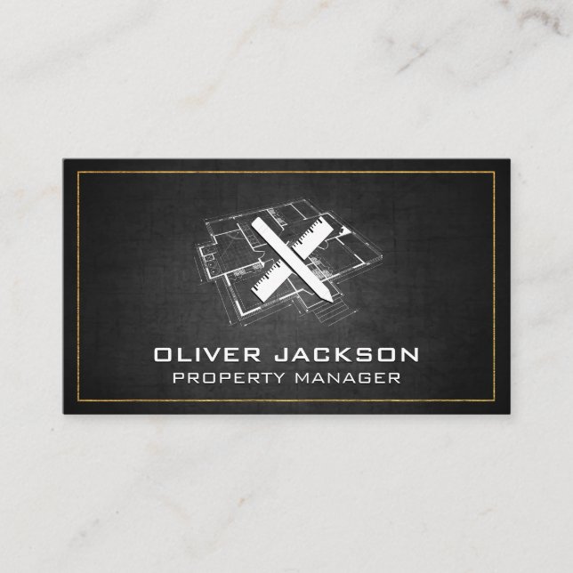 Cartão De Visita Visão superior do Blueprint | Ferramentas de arqui (Frente)