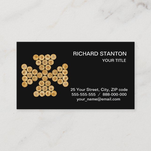 Cartão De Visita Visão superior dos cartuchos de caça (Frente)