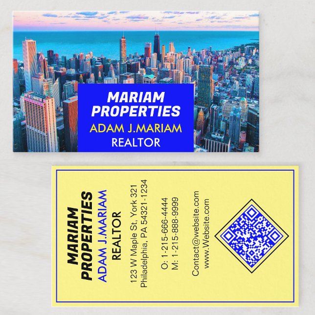 Cartão De Visita Visita de QR Imobiliário Comercial (Realtor) (Business Card for Realtors)