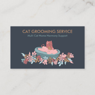 Cartão De Visita Visitas Domiciliares para Cuidados de Gatos Idosos