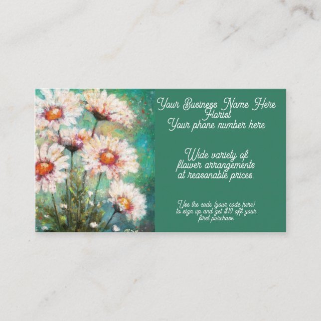 Cartão De Visita Visitas Impressionistas do Convênio Florista Flor (Frente)