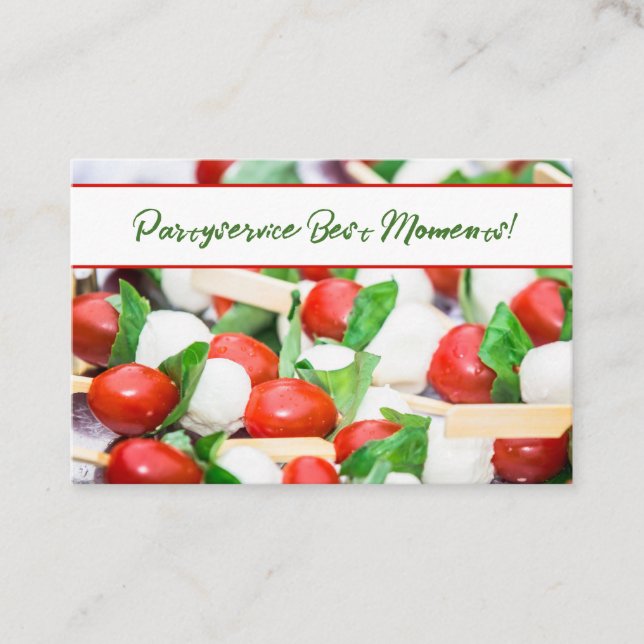 Cartão De Visita Visitenkarte Catering 3 Frisches Rot und Grün (Frente)