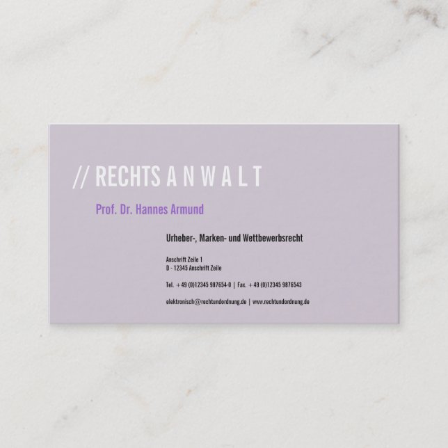 Cartão De Visita Visitenkarten Frischer Luxus (Frente)