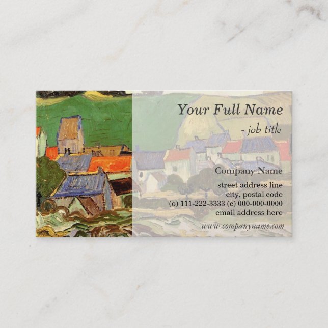 Cartão De Visita Vista de Auvers por Vincent van Gogh. (Frente)