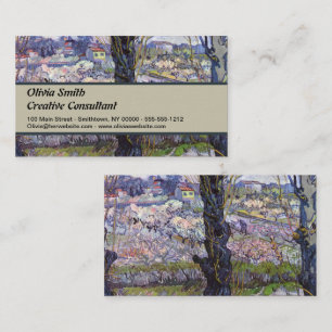 Cartão De Visita Vista de Van Gogh de Arles Pomares Floridos Impres