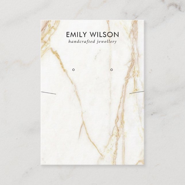 Cartão De Visita VISUALIZAÇÃO Dourada DO CASAMENTO DE NECKLACE MARB (Frente)