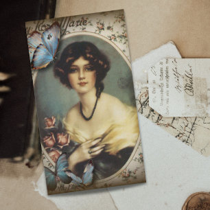 Cartão De Visita vitoriano floral da moda parisiense retrô