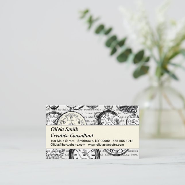 Cartão De Visita Vitoriano Pocket Assista Alice no País das Maravil (Em pé/Frente)