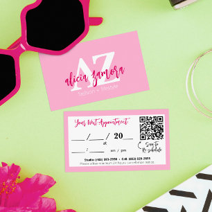 Cartão De Visita Viva Modern Magenta Moderna Nomeação de Salão Mode