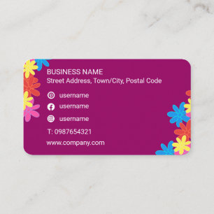 CARTÃO DE VISITA VIVID COLORED FLOWPTERN SOCIAL MEDIA COMPANY