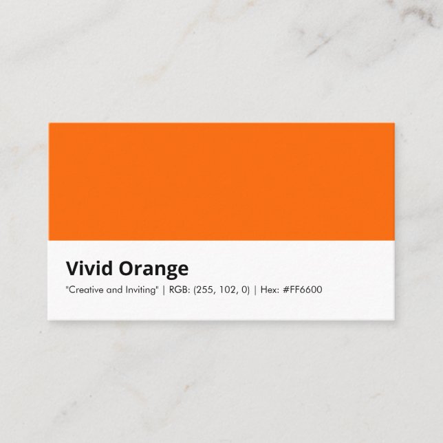 Cartão De Visita Vivid Orange | "Criativo e Convidando" (Frente)