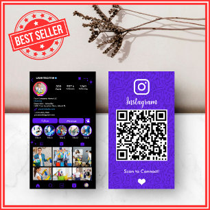 Cartão De Visita Vivid Violet Housekeeping Instagram QR