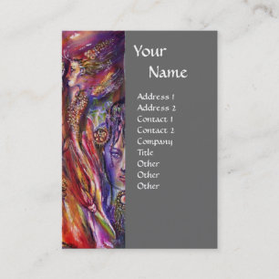 Cartão De Visita VIVIEN E MERLIN Pink Cinza Púrpura Fantasia