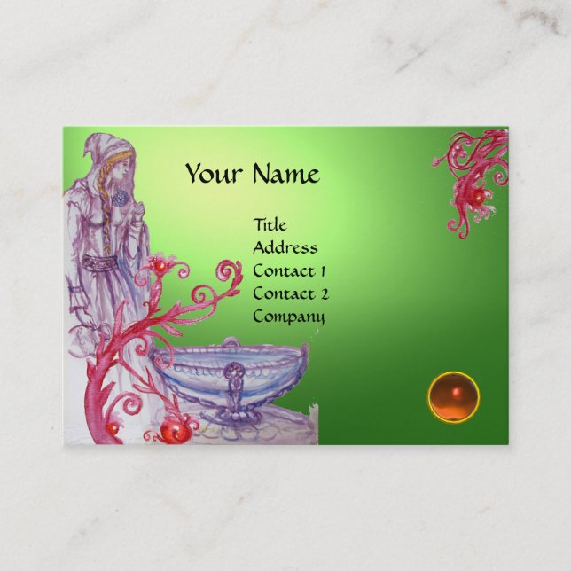 Cartão De Visita VIVIVIEN MONOGRAM gem verde laranja (Frente)