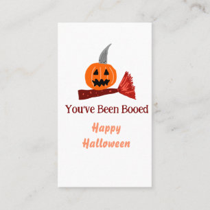 Cartão De Visita Você foi vaiado feliz Halloween abóbora vassoura s