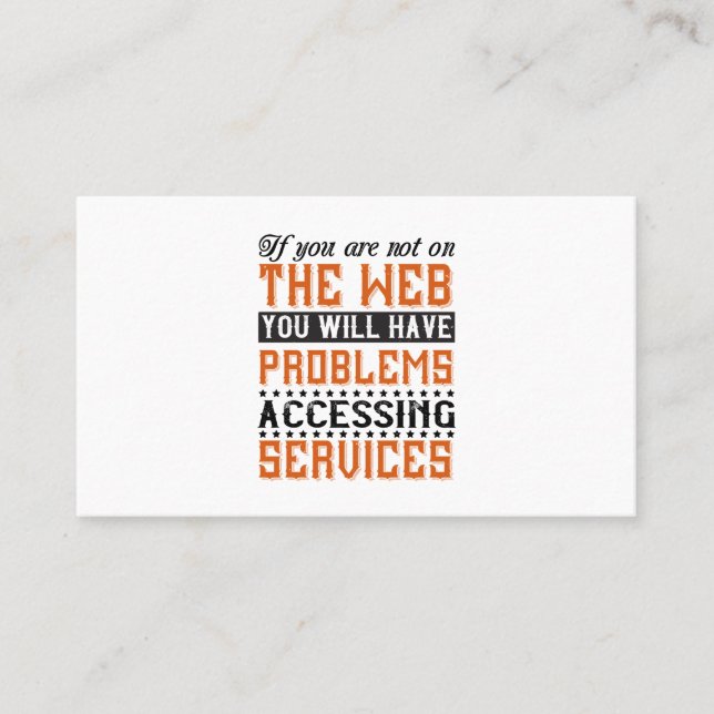 Cartão De Visita Você Terá Problemas Ao Acessar Os Serviços (Frente)