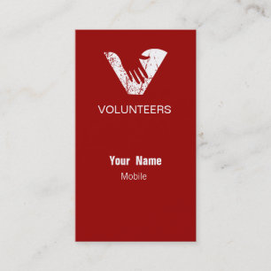 Cartão De Visita Voluntários do vermelho do Grunge