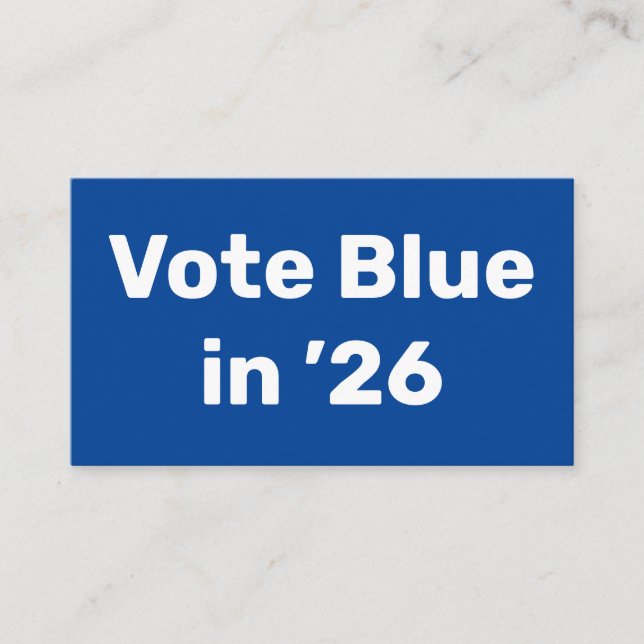 Cartão De Visita Vote Blue em 2026 (Frente)