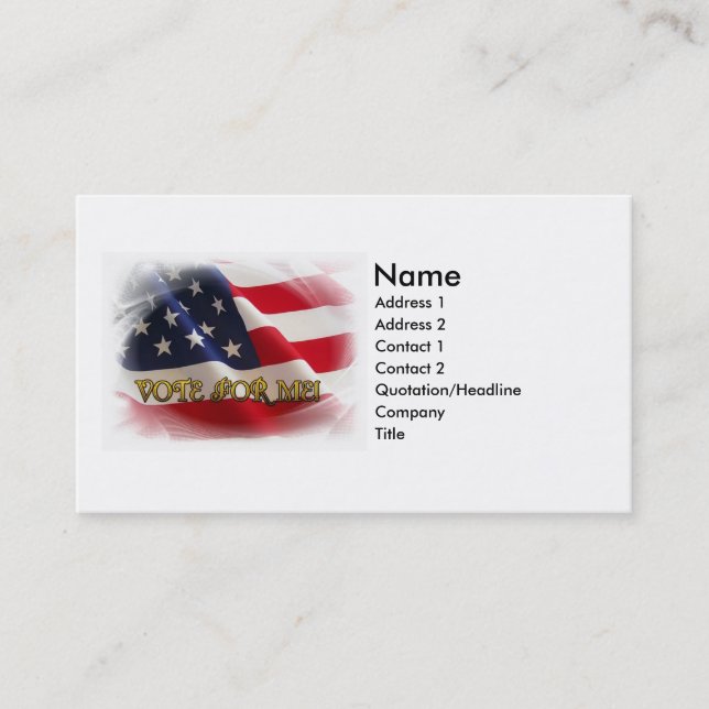 Cartão De Visita Voto para mim (Frente)