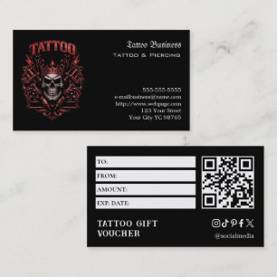 Cartão De Visita Voucher de Presente de Tatuagem