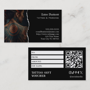 Cartão De Visita Voucher de Presente de Tatuagem