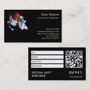 Cartão De Visita Voucher de Presente de Tatuagem