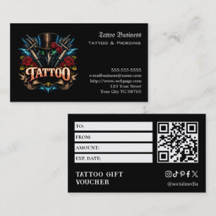 Cartão De Visita Voucher de Presente de Tatuagem
