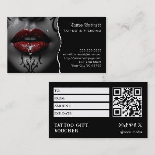 Cartão De Visita Voucher de presente de tatuagem