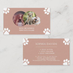 Cartão De Visita Walker Pet Sitting Business Foto Personalizada
