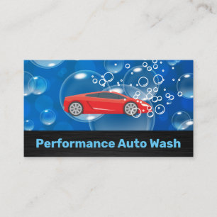 Cartão De Visita Wash Automático de Carro Desportivo Vermelho Bo