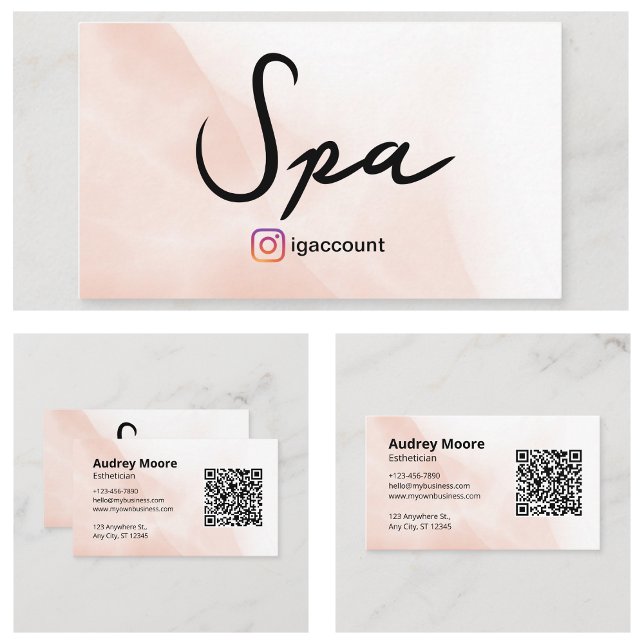 Cartão De Visita Watercolor Estheticista Spa (Watercolor Esthetician Spa Business Card
)