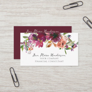 Cartão De Visita Watercolor Floral Wilflower
