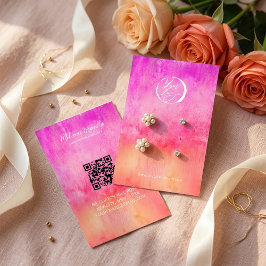 Cartão De Visita Watercolor Hot Pink and Orange Earrings Display