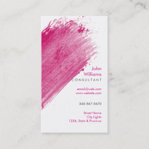 Cartão De Visita Watercolor Modern Nature Paint Brushstrokes