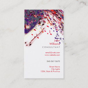 Cartão De Visita Watercolor Modern Nature Paint Brushstrokes