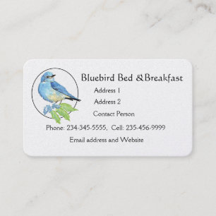 Cartão De Visita Watercolor Mountain Bluebird Blue Bird Art para