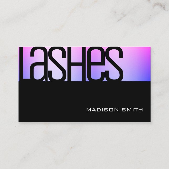 Cartão De Visita Watercolor Ombre Glam Luxury Bela Elegante Salão (Frente)