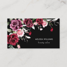 Watercolor Roses Black Background