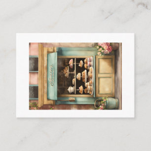Cartão De Visita "Watercolor Vintage Rustic Bakery Clip