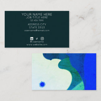 Cartão De Visita Watercolor Waves Business Card