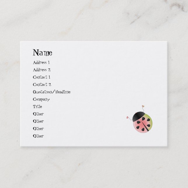 Cartão De Visita Watermelon Ladybug (Frente)