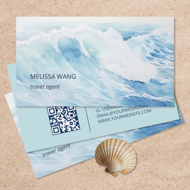 Cartão De Visita Wave de Aquarela (Criador carregado)