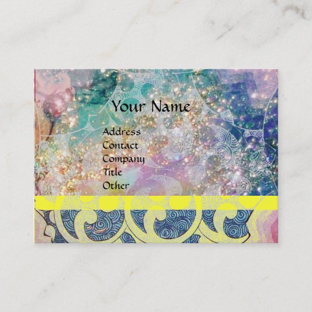 Cartão De Visita WAVES, brilhante, cor-de-rosa vibrante (Frente)