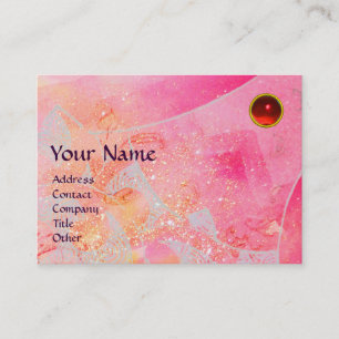 Cartão De Visita WAVES RUBY MONOGRAM, azul roxo rosa brilhante