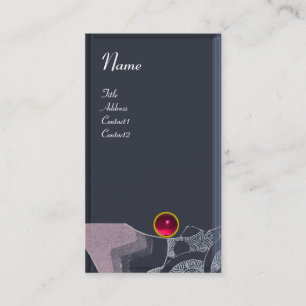 Cartão De Visita WAVES RUBY MONOGRAM,cinza azul-claro