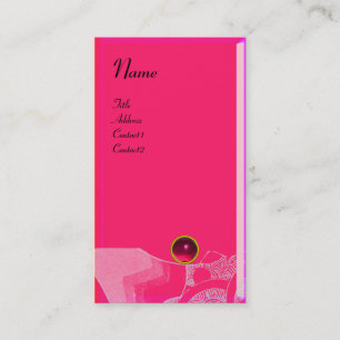 Cartão De Visita WAVES RUBY MONOGRAM, rosa vermelho preto